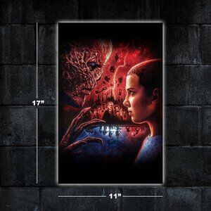 Stranger Things season 4 illustrated poster - 11x17 wall art print merch gift